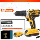 Furadeira e Parafusadeira 02 Bateria, 21Volts com kit Acessórios - Tarkon