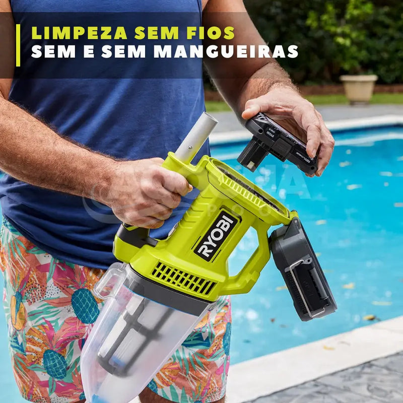 Ryobi One Plus - Aspirador de Piscina Sem Fio 24V/90W - BIVOLT 110/220
