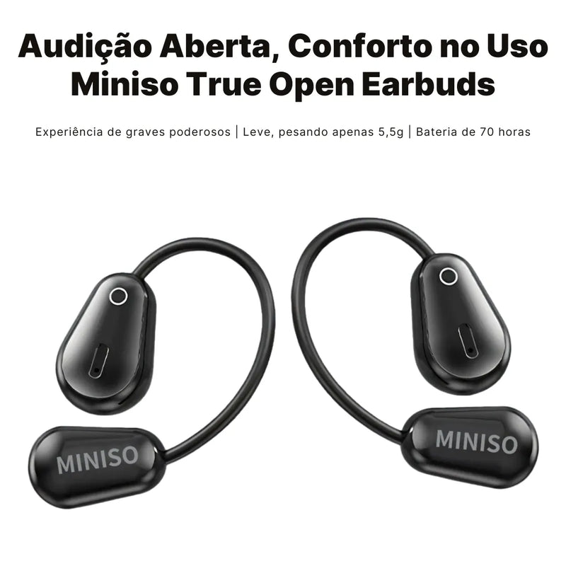 Fone Tradutor Miniso M97 Bluetooth 5.4 com Cancelamento de Ruído e 70 Horas de Bateria | Innova Fácil