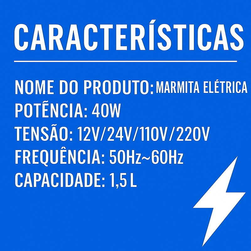 Marmita Elétrica Portátil Bivolt – Aqueça sua comida onde estiver