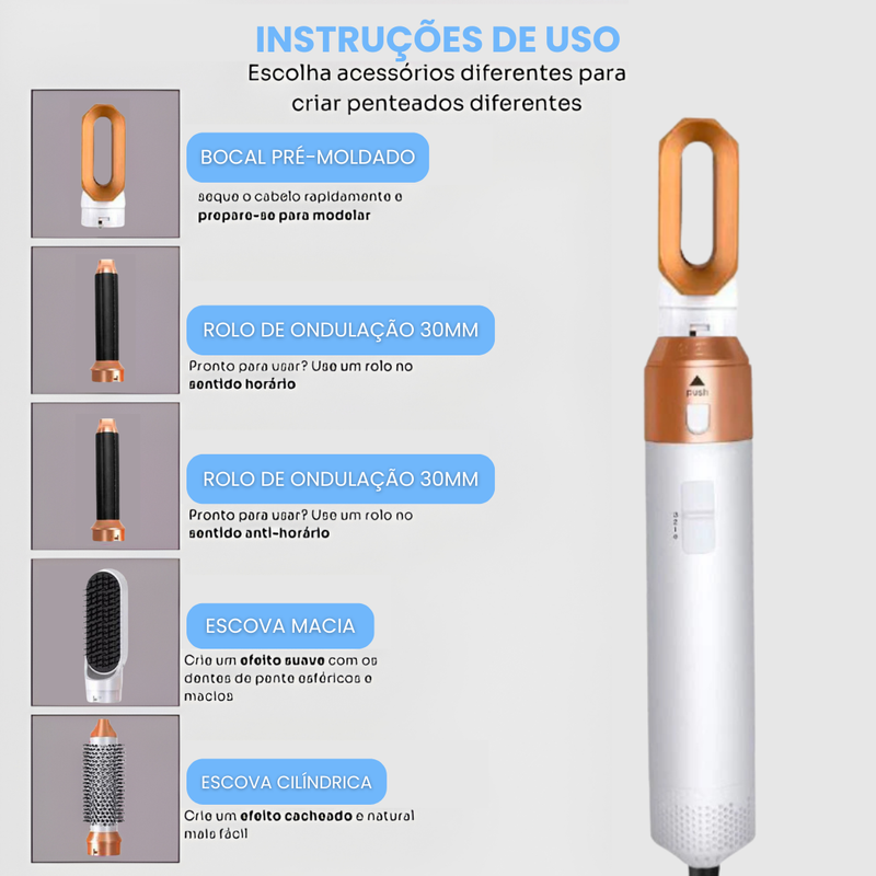 Escova Modeladora 5 em 1 - New Hot Air Styler 2025 ORIGINAL