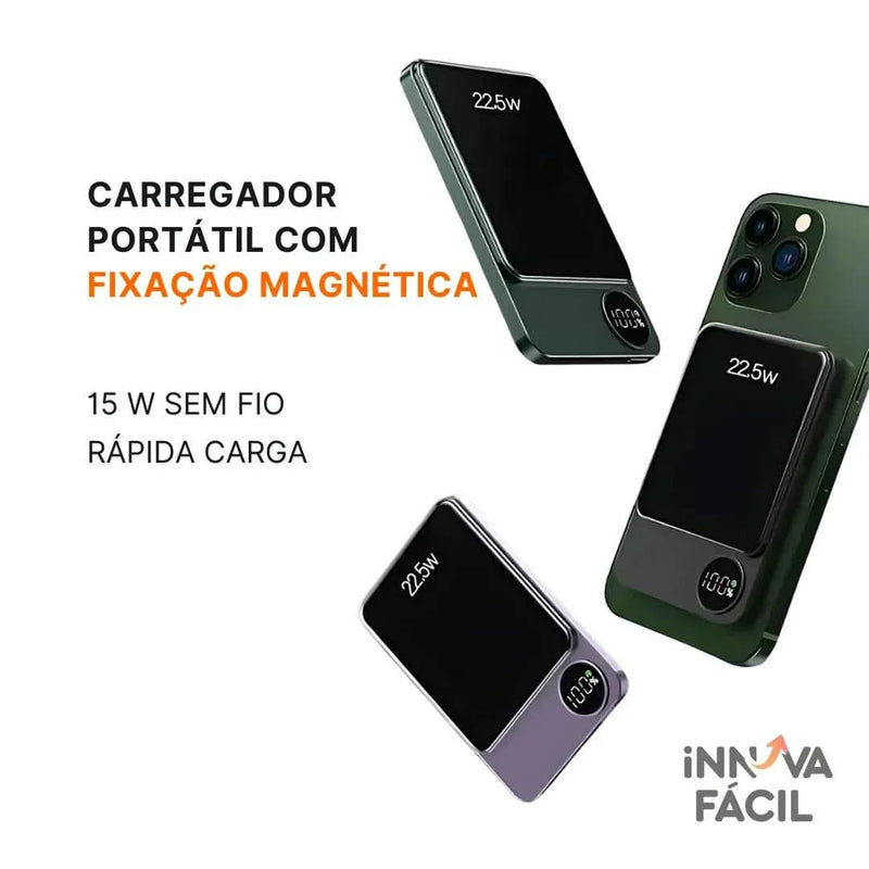 Carregador Portátil por Indução Sem Fio – Innova Fácil