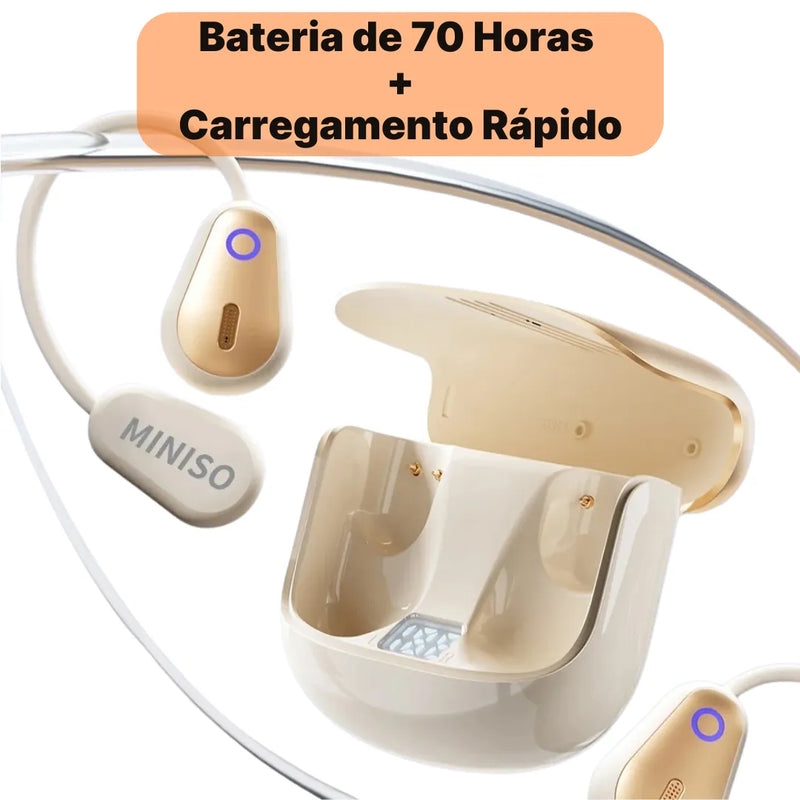 Fone Tradutor Miniso M97 Bluetooth 5.4 com Cancelamento de Ruído e 70 Horas de Bateria | Innova Fácil