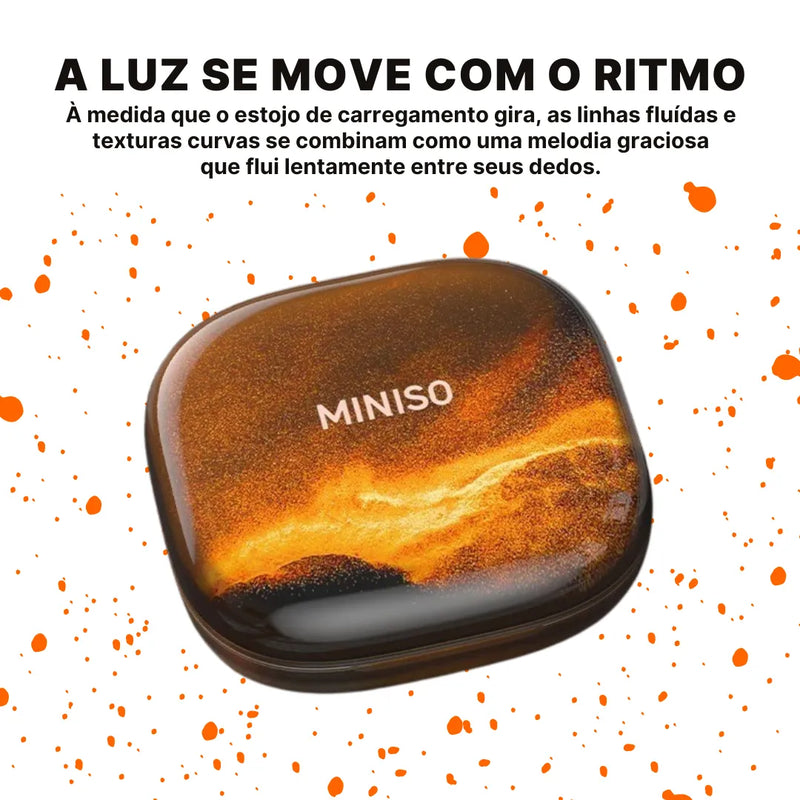 Fone Bluetooth Miniso MS185 com Estojo de Areia Movediça e Bateria de 40h | Innova Fácil