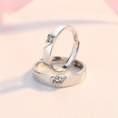 Par de alianças em prata ajustável - Love Connection