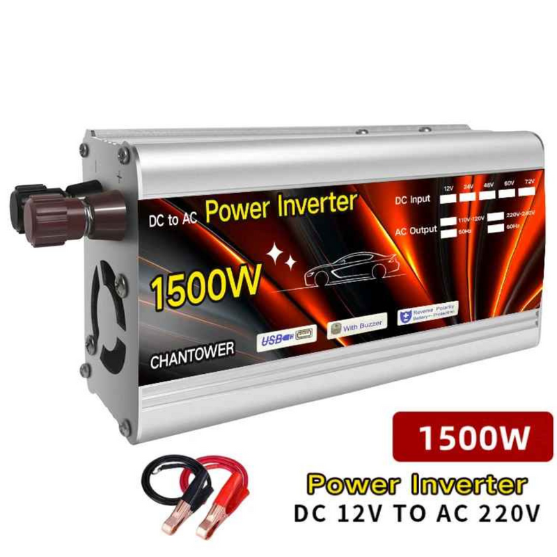 Transformador de Tensão Portátil Inversor Solar 12v 220v para Carro - TensForce