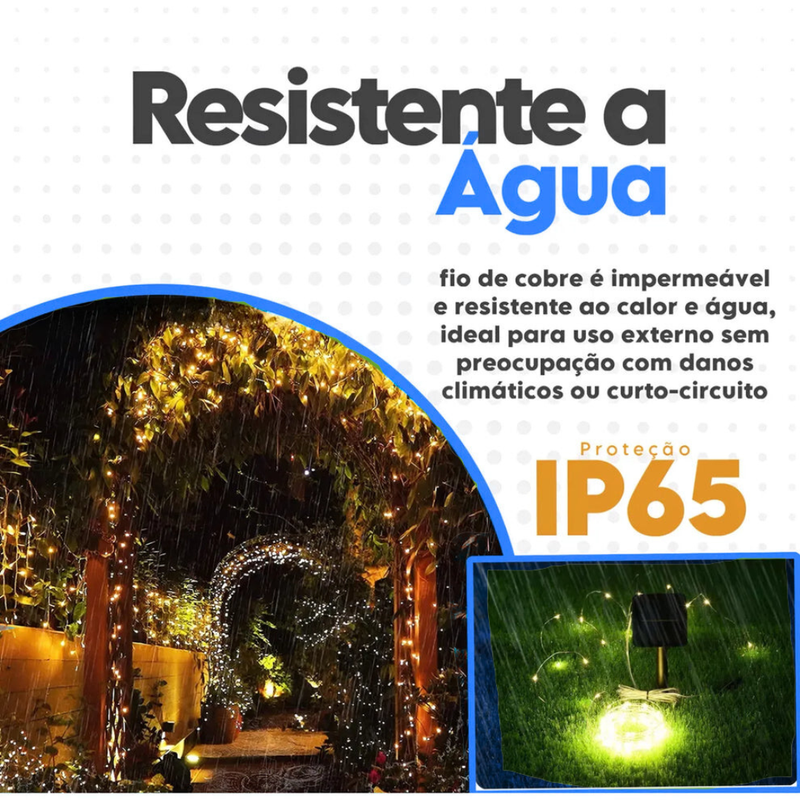 Fio de Fada em Corda com Energia Solar - Pisca Pisca NATALY