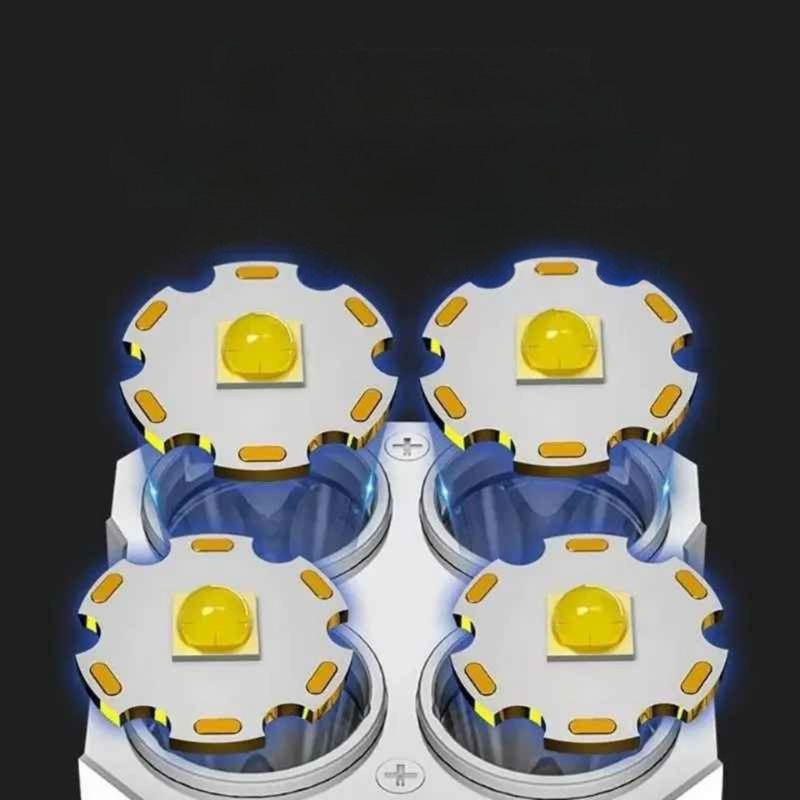 Lanterna com 4 LEDs  Usb Recarregável, Alta Potência - Vectro