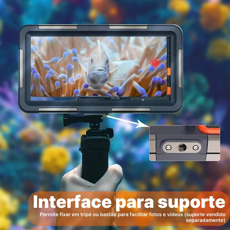 Capa de Mergulho A Prova D'Agua Shellbox IP68 para Celular até 6,9" | Innova Fácil