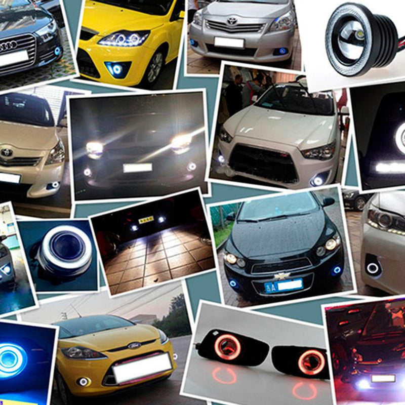 Farol de Milha Universal Angel Eyes Prova D'água - 2 Pçs