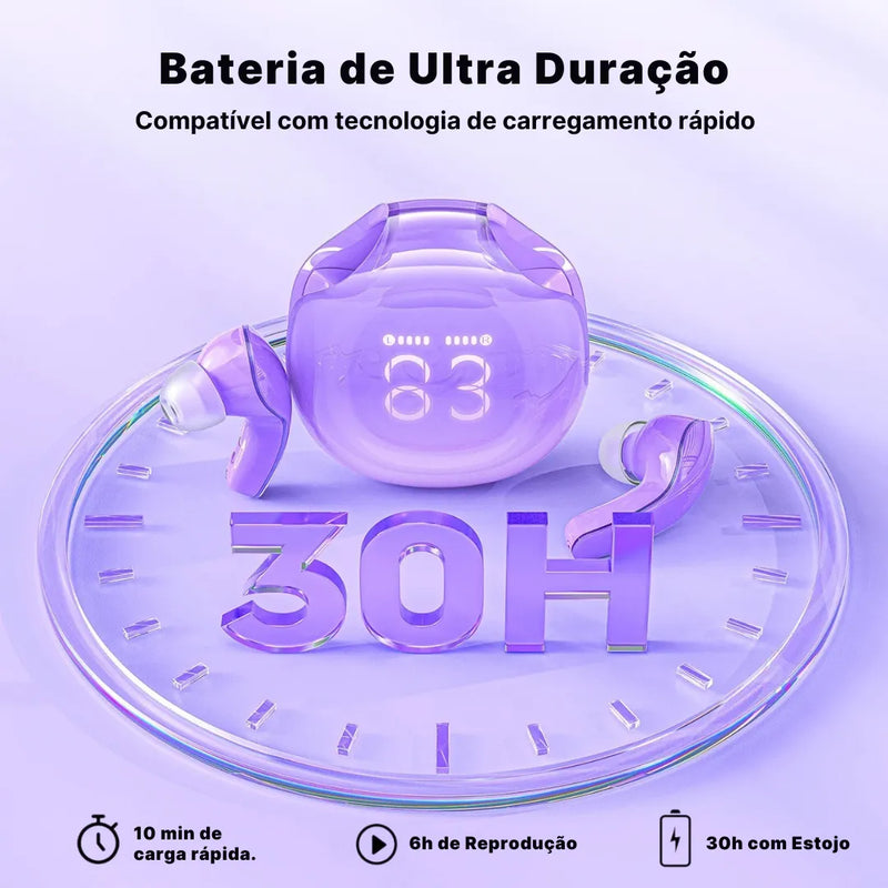 Fone Bluetooth Cristal ACEFAST T9 Com Som Natural e Bateria de 30H | Innova Fácil