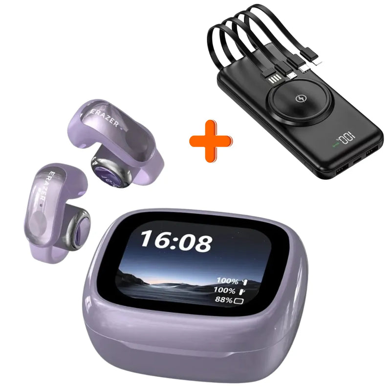 Fone Bluetooth Erazer XF28 PRO com Tradução em Tempo Real + Power Bank Grátis | Innova Fácil