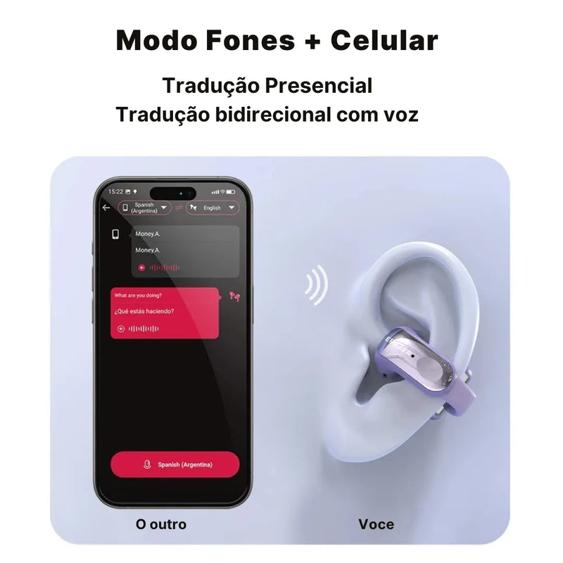 Fone Bluetooth Erazer XF28 PRO com Tradução em Tempo Real + Power Bank Grátis | Innova Fácil