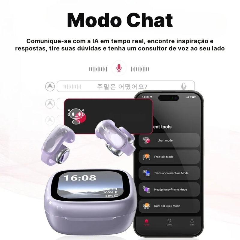 Fone Bluetooth Erazer XF28 PRO com Tradução em Tempo Real e Bateria de 30h | Innova Fácil