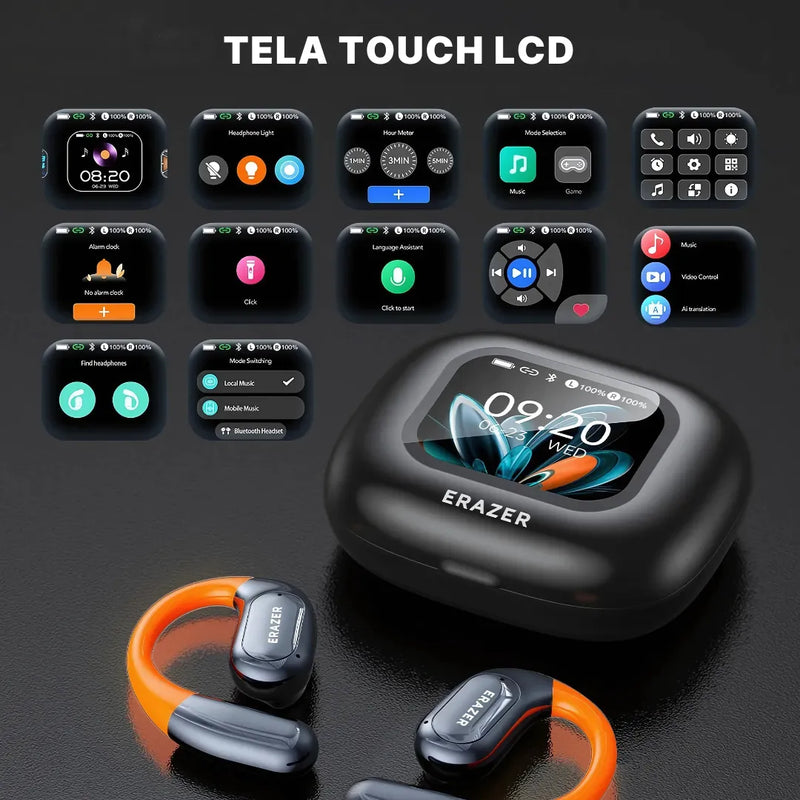 Fone Bluetooth Erazer XP15 com Tela Touch, Tradutor em 145 Idiomas e LED Personalizável | Innova Fácil