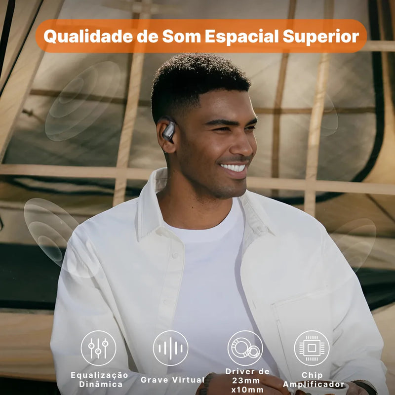 Fone Bluetooth Esportivo Miniso x28, Bluetooth 5.4 e Design Aberto | Innova Fácil