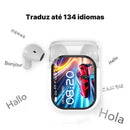 Fone Bluetooth Tradutor HTC20 com IA, ENC e Toque Inteligente | Innova Fácil