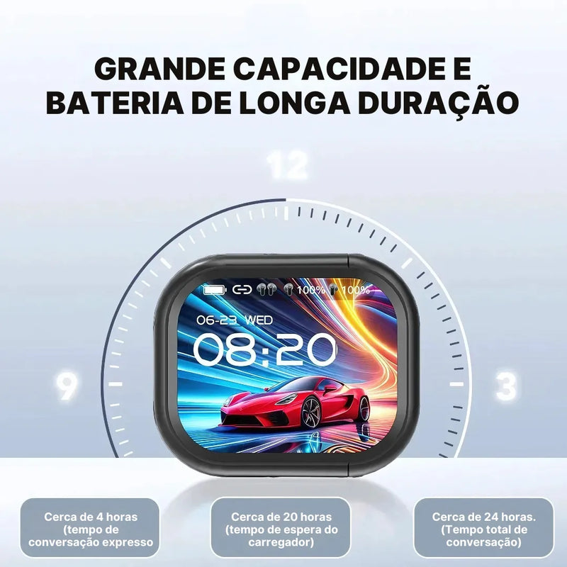 Fone Bluetooth Tradutor HTC20 com IA, ENC e Toque Inteligente | Innova Fácil