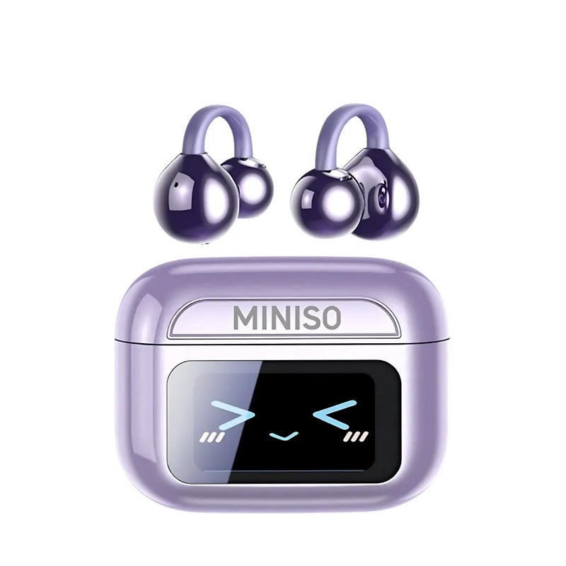 Fone Bluetooth Tradutor MINISO MS201 com Tradução em Tempo Real, ENC, 135 Idiomas e Estojo de Carga | Innova Fácil