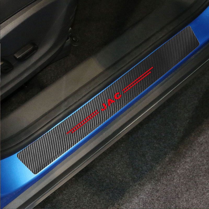 Kit Protetor de Soleira Anti-risco Carbono Premium JAC - 4 pcs