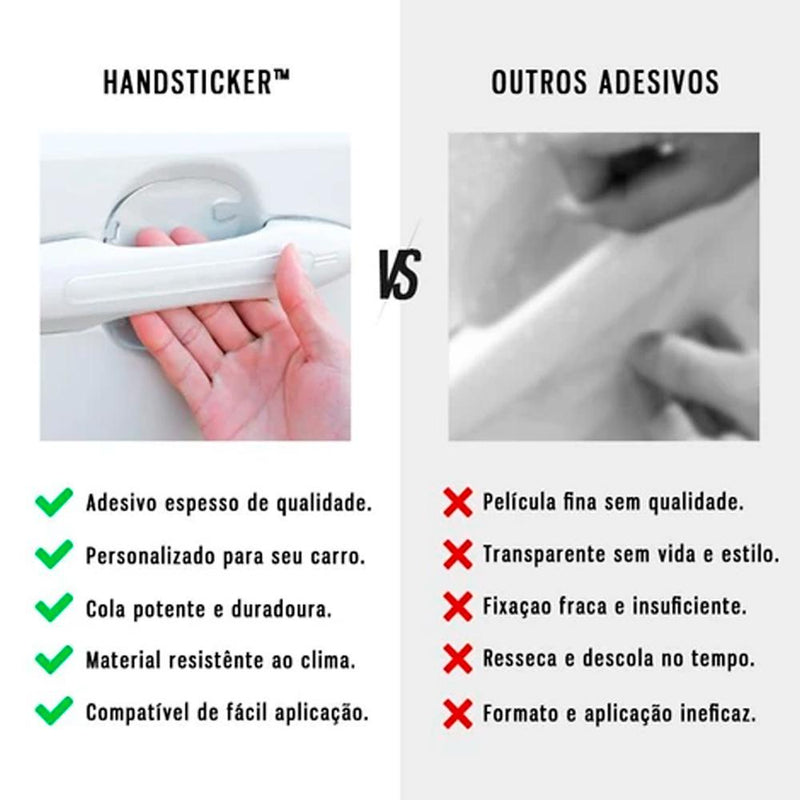 HandSticker™ Adesivo Protetor de Maçaneta Automotivo Premium - 8 Pçs