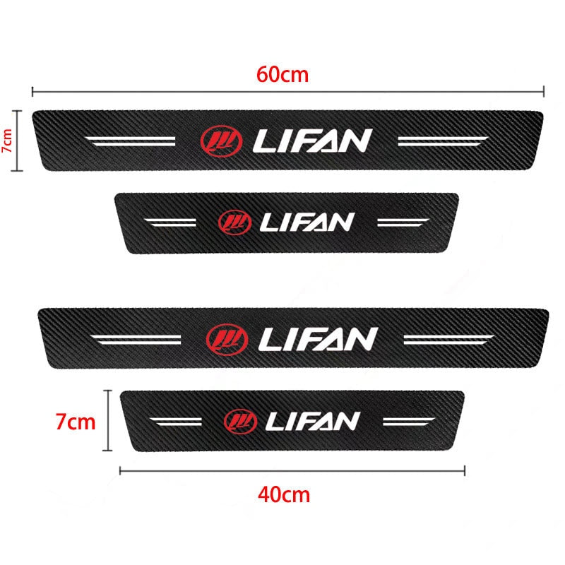 Kit Protetor de Soleira Anti-risco Carbono Premium Lifan - 4 pcs