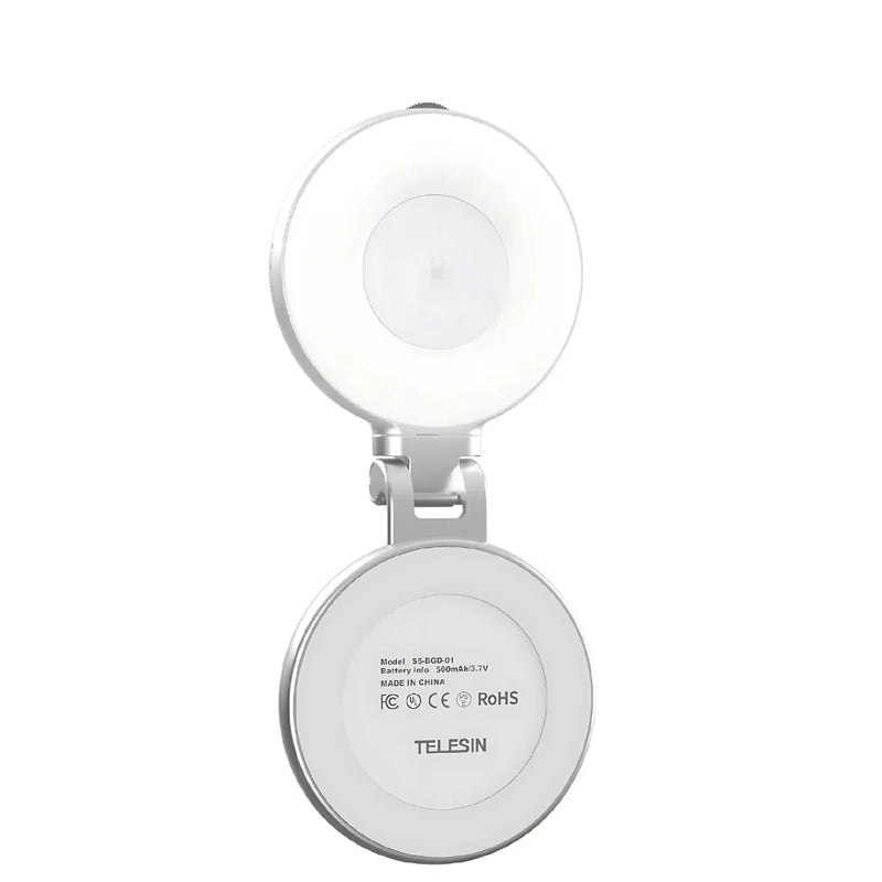 Luz de Preenchimento Magnética TELESIN Magsafe 360° com Espelho e 3 Modos de Iluminação | Innova Fácil