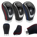 Manopla de Câmbio Manual Universal em Couro 5 e 6 Velocidades