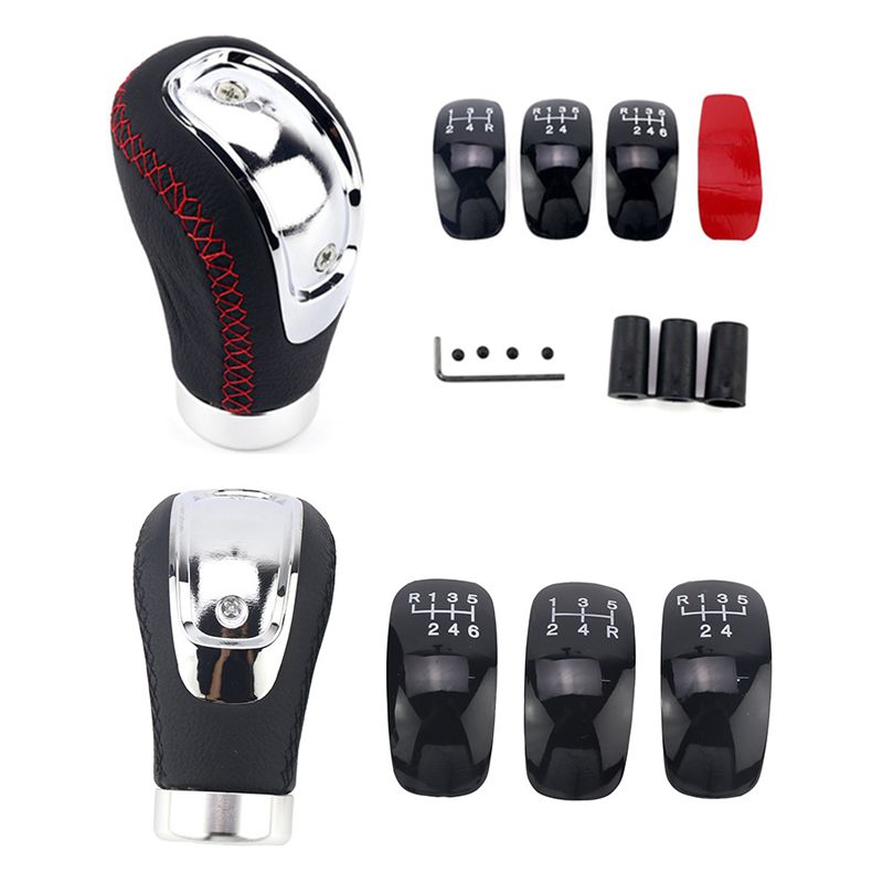 Manopla de Câmbio Manual Universal em Couro 5 e 6 Velocidades