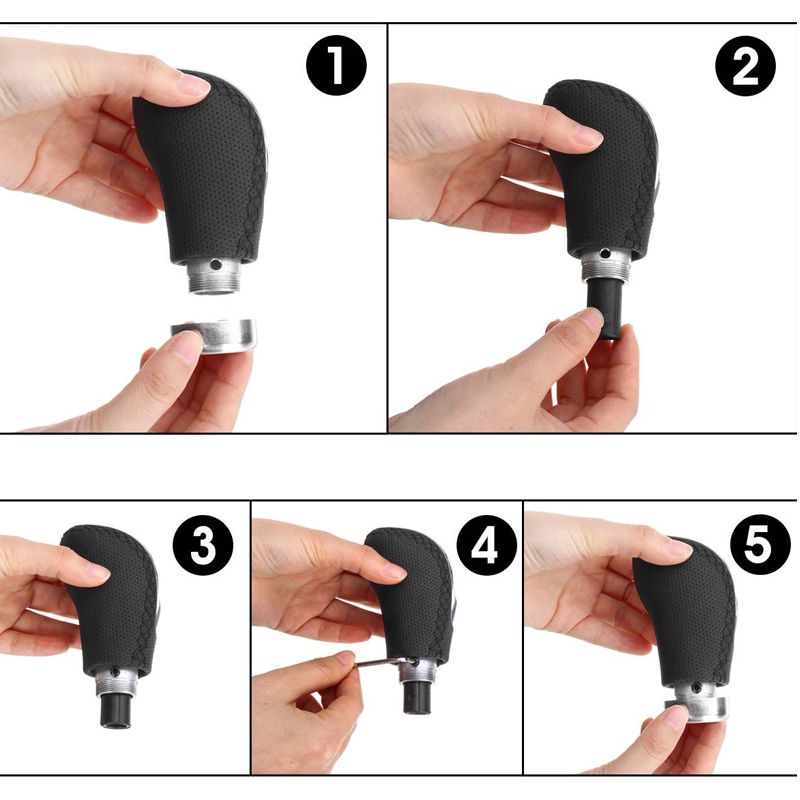 Manopla de Câmbio Manual Universal em Couro 5 e 6 Velocidades