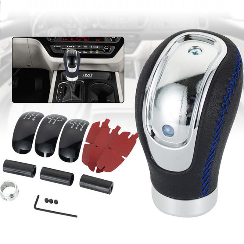 Manopla de Câmbio Manual Universal em Couro 5 e 6 Velocidades