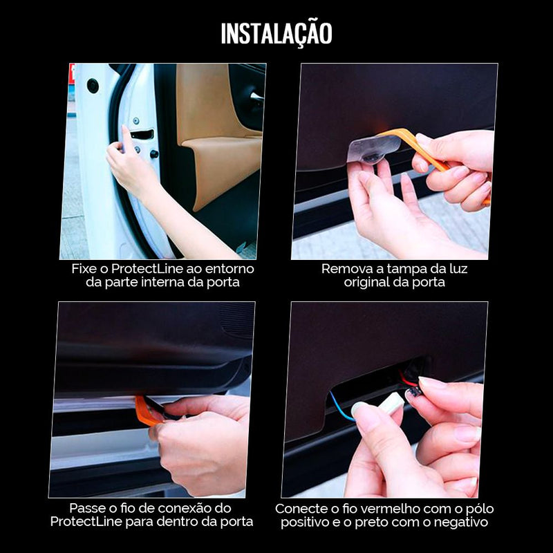 ProtectLine™ Fita de Led para Porta de Carro Anti-Colisão - 2 Pçs