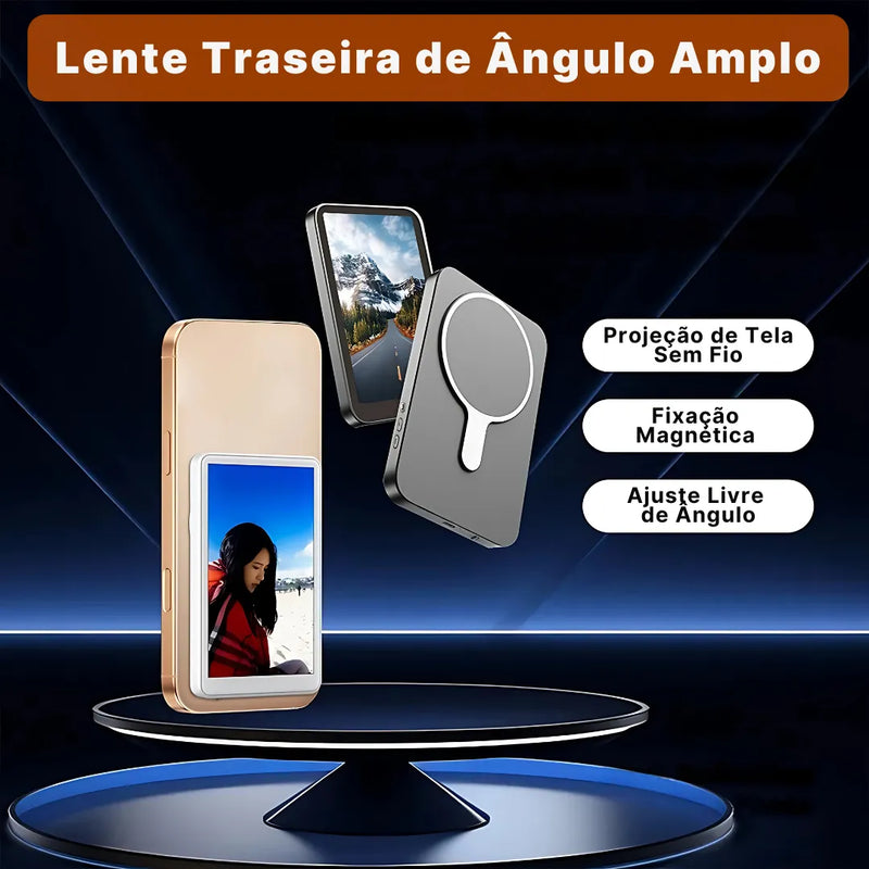 Tela Magnética De Selfie RK-X40 Com Espelhamento Sem Fio E Fixação Por Ímã | Innova Fácil