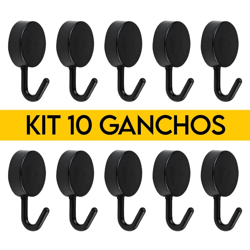 Kit com 10 Ganchos Ventosa Multifuncionais