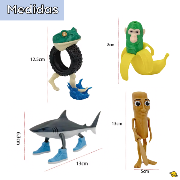 Bonecos Meme 3D Tung Sahur, Tralalero Tralala e Bombardino Crocodile