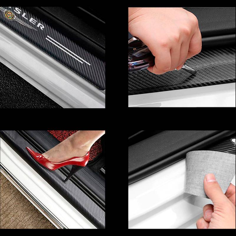 Protetor de Soleira Anti-risco Carbono Premium Chrysler - 4 Pçs