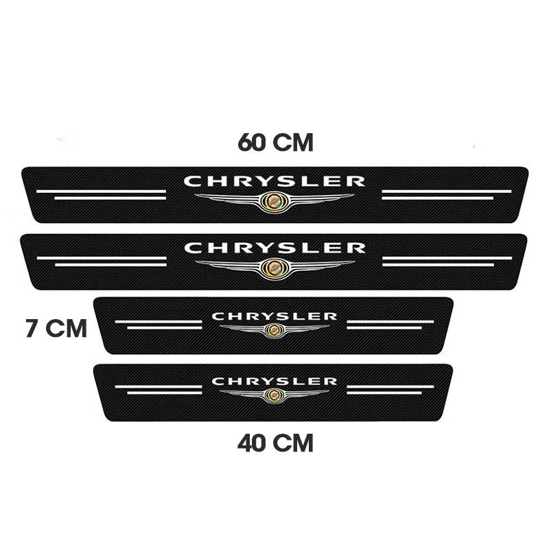 Protetor de Soleira Anti-risco Carbono Premium Chrysler - 4 Pçs